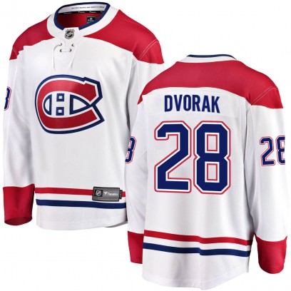 Youth Breakaway Montreal Canadiens Christian Dvorak Fanatics Branded Away Jersey - White