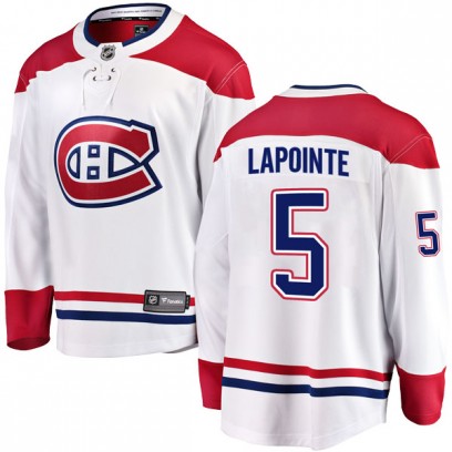Youth Breakaway Montreal Canadiens Guy Lapointe Fanatics Branded Away Jersey - White