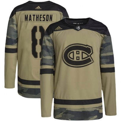 Youth Authentic Montreal Canadiens Mike Matheson Adidas Military Appreciation Practice Jersey - Camo