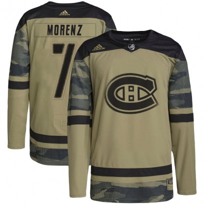 Youth Authentic Montreal Canadiens Howie Morenz Adidas Military Appreciation Practice Jersey - Camo