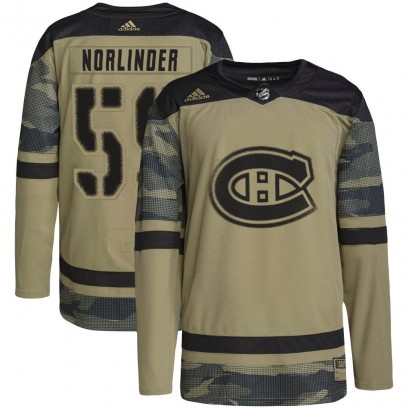 Youth Authentic Montreal Canadiens Mattias Norlinder Adidas Military Appreciation Practice Jersey - Camo