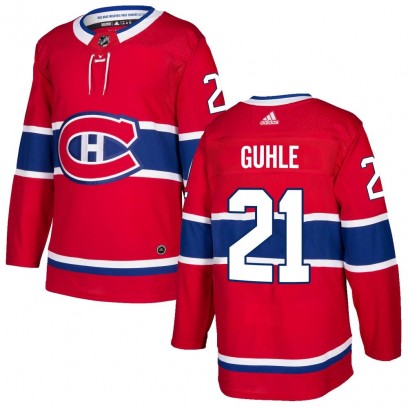 Men's Authentic Montreal Canadiens Kaiden Guhle Adidas Home Jersey - Red