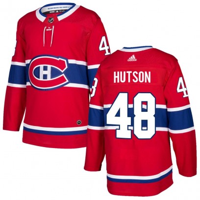 Men's Authentic Montreal Canadiens Lane Hutson Adidas Home Jersey - Red