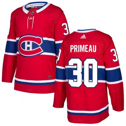 Men's Authentic Montreal Canadiens Cayden Primeau Adidas Home Jersey - Red