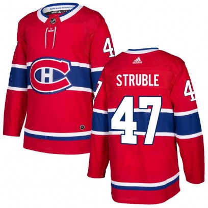 Men's Authentic Montreal Canadiens Jayden Struble Adidas Home Jersey - Red