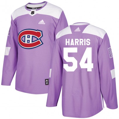Men's Authentic Montreal Canadiens Jordan Harris Adidas Fights Cancer Practice Jersey - Purple