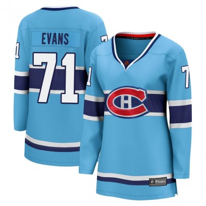 Women's Breakaway Montreal Canadiens Jake Evans Fanatics Branded Special Edition 2.0 Jersey - Light Blue
