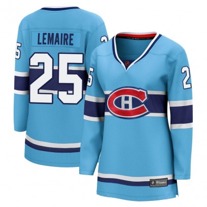 Women's Breakaway Montreal Canadiens Jacques Lemaire Fanatics Branded Special Edition 2.0 Jersey - Light Blue