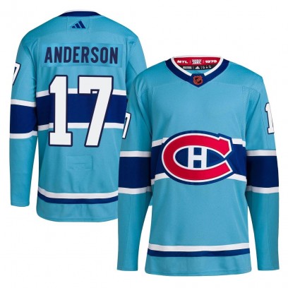 Men's Authentic Montreal Canadiens Josh Anderson Adidas Reverse Retro 2.0 Jersey - Light Blue
