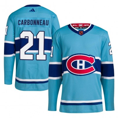 Men's Authentic Montreal Canadiens Guy Carbonneau Adidas Reverse Retro 2.0 Jersey - Light Blue