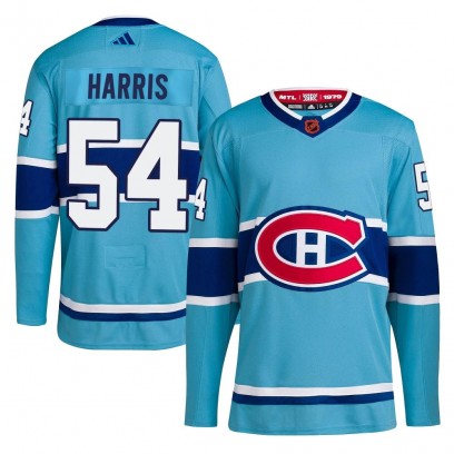 Men's Authentic Montreal Canadiens Jordan Harris Adidas Reverse Retro 2.0 Jersey - Light Blue