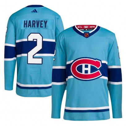 Men's Authentic Montreal Canadiens Doug Harvey Adidas Reverse Retro 2.0 Jersey - Light Blue