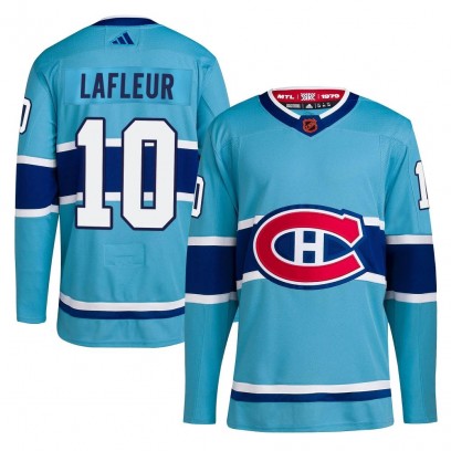 Men's Authentic Montreal Canadiens Guy Lafleur Adidas Reverse Retro 2.0 Jersey - Light Blue