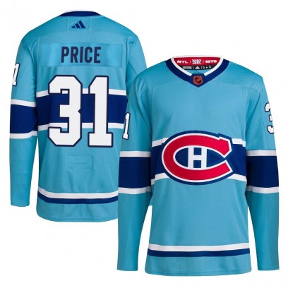Men's Authentic Montreal Canadiens Carey Price Adidas Reverse Retro 2.0 Jersey - Light Blue