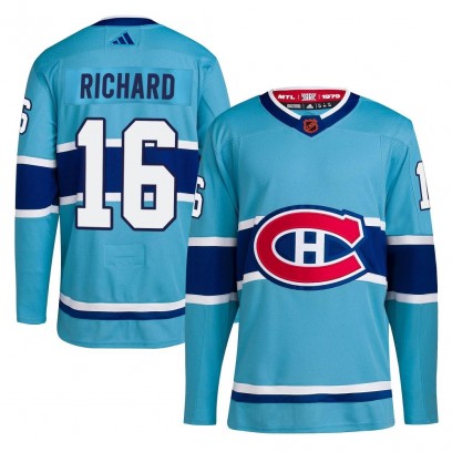 Men's Authentic Montreal Canadiens Henri Richard Adidas Reverse Retro 2.0 Jersey - Light Blue
