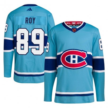Men's Authentic Montreal Canadiens Joshua Roy Adidas Reverse Retro 2.0 Jersey - Light Blue
