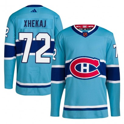 Men's Authentic Montreal Canadiens Arber Xhekaj Adidas Reverse Retro 2.0 Jersey - Light Blue
