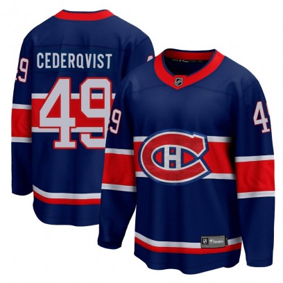Youth Breakaway Montreal Canadiens Filip Cederqvist Fanatics Branded 2020/21 Special Edition Jersey - Blue