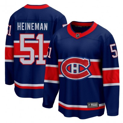 Youth Breakaway Montreal Canadiens Emil Heineman Fanatics Branded 2020/21 Special Edition Jersey - Blue
