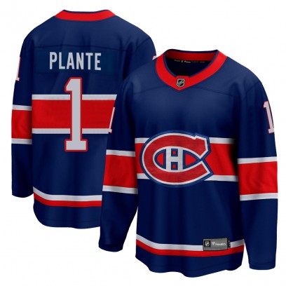 Youth Breakaway Montreal Canadiens Jacques Plante Fanatics Branded 2020/21 Special Edition Jersey - Blue