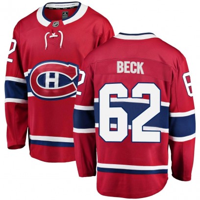 Youth Breakaway Montreal Canadiens Owen Beck Fanatics Branded Home Jersey - Red