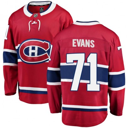 Youth Breakaway Montreal Canadiens Jake Evans Fanatics Branded Home Jersey - Red