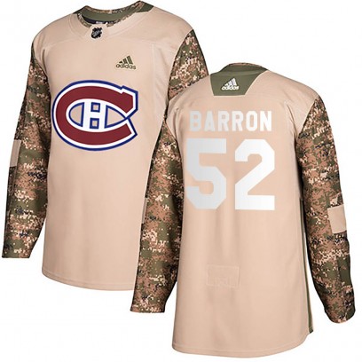 Men's Authentic Montreal Canadiens Justin Barron Adidas Veterans Day Practice Jersey - Camo