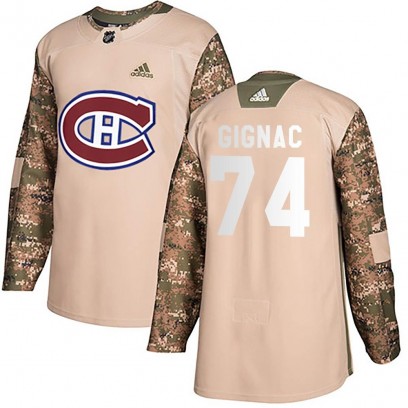 Men's Authentic Montreal Canadiens Brandon Gignac Adidas Veterans Day Practice Jersey - Camo