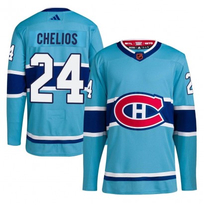 Youth Authentic Montreal Canadiens Chris Chelios Adidas Reverse Retro 2.0 Jersey - Light Blue