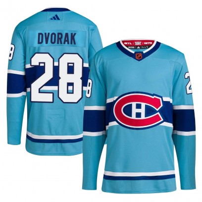 Youth Authentic Montreal Canadiens Christian Dvorak Adidas Reverse Retro 2.0 Jersey - Light Blue