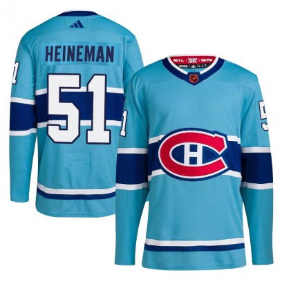 Youth Authentic Montreal Canadiens Emil Heineman Adidas Reverse Retro 2.0 Jersey - Light Blue