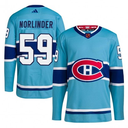 Youth Authentic Montreal Canadiens Mattias Norlinder Adidas Reverse Retro 2.0 Jersey - Light Blue
