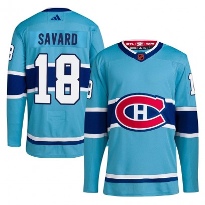 Youth Authentic Montreal Canadiens Serge Savard Adidas Reverse Retro 2.0 Jersey - Light Blue