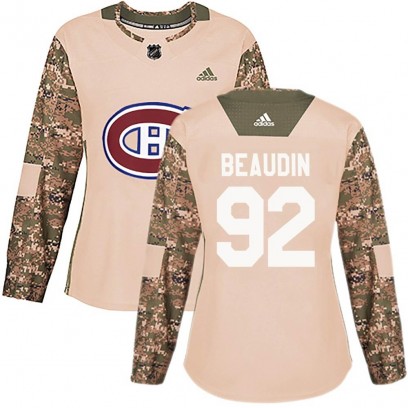 Women's Authentic Montreal Canadiens Nicolas Beaudin Adidas Veterans Day Practice Jersey - Camo