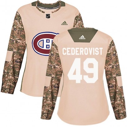 Women's Authentic Montreal Canadiens Filip Cederqvist Adidas Veterans Day Practice Jersey - Camo