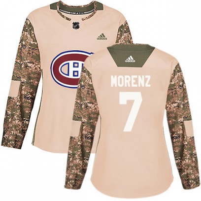 Women's Authentic Montreal Canadiens Howie Morenz Adidas Veterans Day Practice Jersey - Camo
