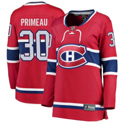 Women's Breakaway Montreal Canadiens Cayden Primeau Fanatics Branded Home Jersey - Red