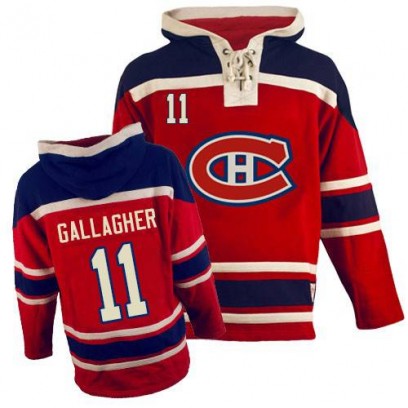 Youth Authentic Montreal Canadiens Brendan Gallagher Old Time Hockey Sawyer Hooded Sweatshirt - Red
