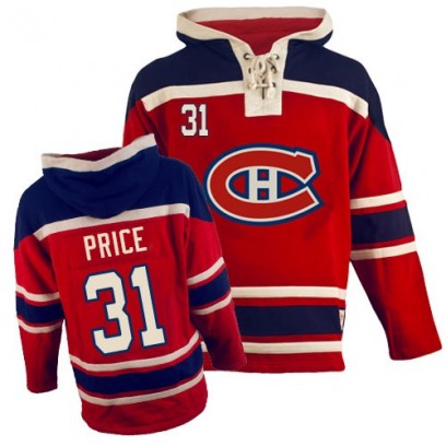 Youth Premier Montreal Canadiens Carey Price Old Time Hockey Sawyer Hooded Sweatshirt - Red